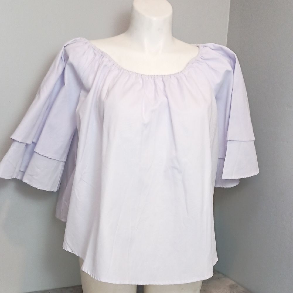 Advanced Apparels Women's Free Size Blouse Cotton Tiered Ruffled Sleeves Lavende